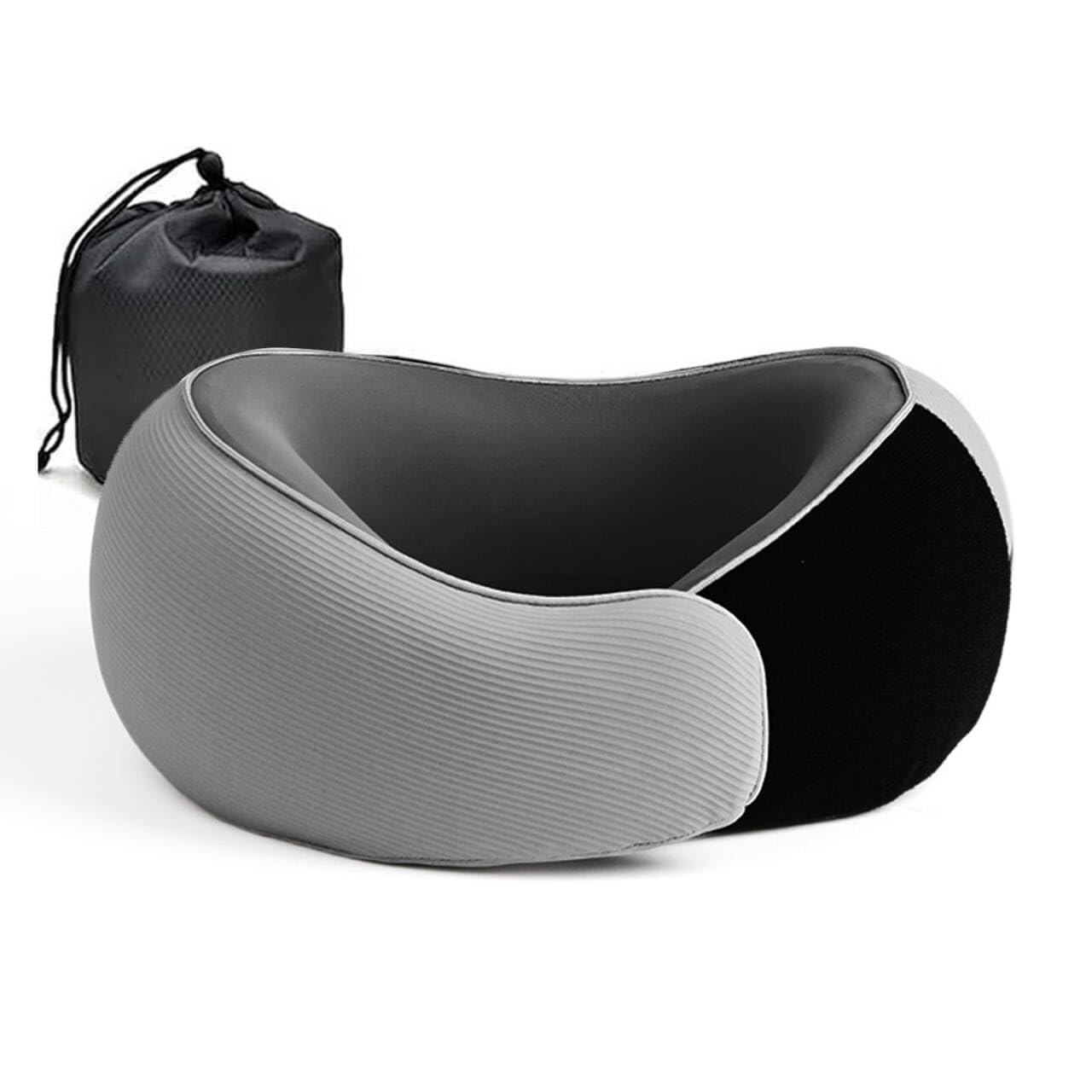 RURING Travel Pillows for Airplanes, Travel Neck Pillow Travel Pillow, Neck Pillow Airplane Memory Foam 360 Degree Support Stowable Pillows for Airplanes Offices and Cars (Dark Gray)
