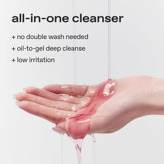 glow guava facial cleanser | oil‑gel hybrid all‑in‑one cleanser | hypoallergenic | deep cleanse with guava extract & botanical oils | lightweight micellar texture for smooth skin | 6.4 fl oz