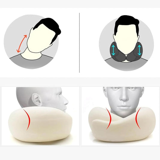 RURING Travel Pillows for Airplanes, Travel Neck Pillow Travel Pillow, Neck Pillow Airplane Memory Foam 360 Degree Support Stowable Pillows for Airplanes Offices and Cars (Dark Gray)