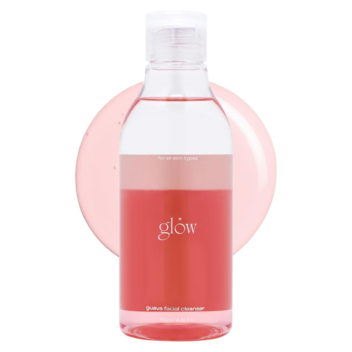 glow guava facial cleanser | oil‑gel hybrid all‑in‑one cleanser | hypoallergenic | deep cleanse with guava extract & botanical oils | lightweight micellar texture for smooth skin | 6.4 fl oz