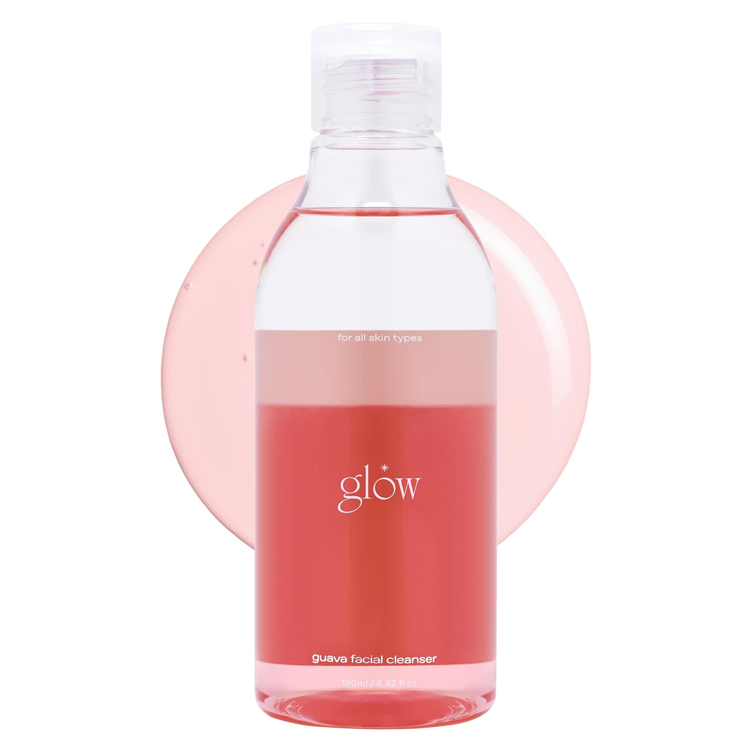 glow guava facial cleanser | oil‑gel hybrid all‑in‑one cleanser | hypoallergenic | deep cleanse with guava extract & botanical oils | lightweight micellar texture for smooth skin | 6.4 fl oz