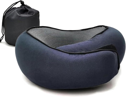RURING Travel Pillows for Airplanes, Travel Neck Pillow Travel Pillow, Neck Pillow Airplane Memory Foam 360 Degree Support Stowable Pillows for Airplanes Offices and Cars (Dark Gray)