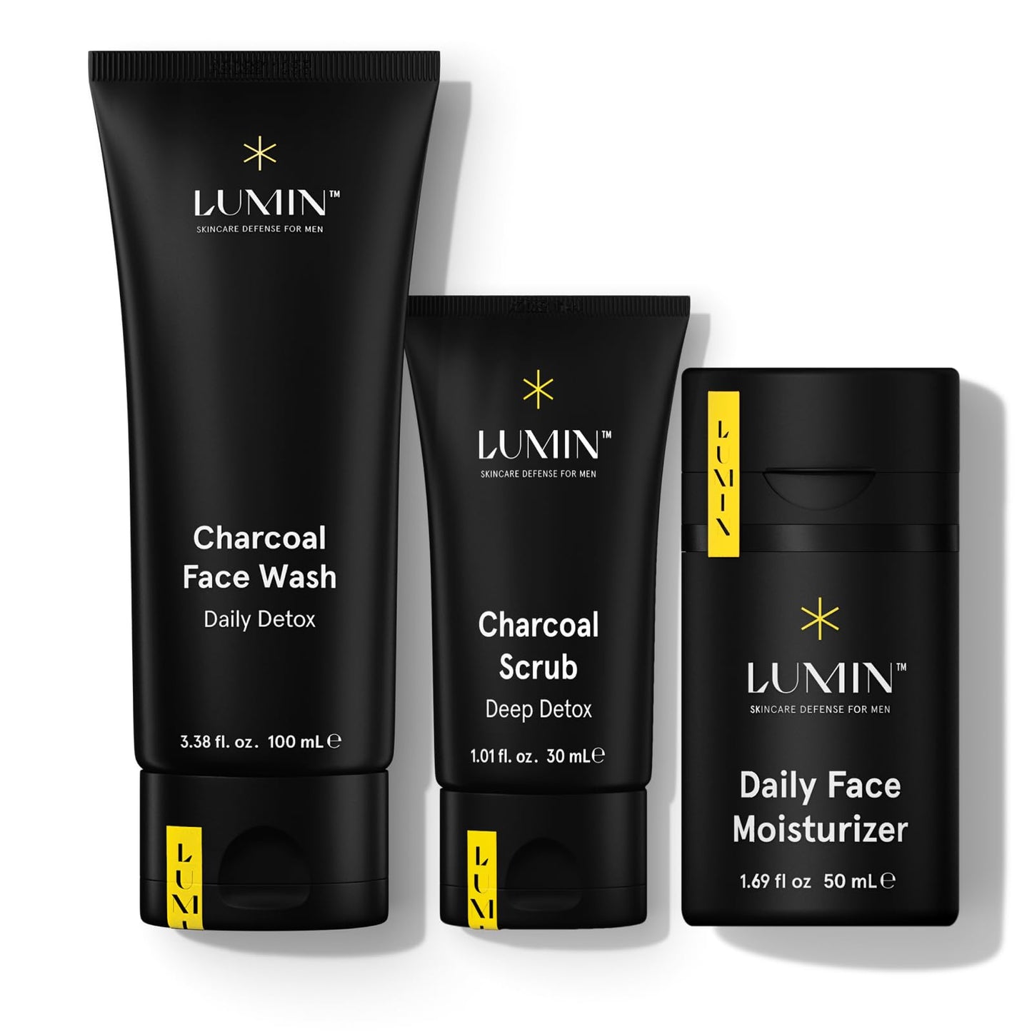 Lumin Skin Care Set Routine for Men - Burnout Buster Trio - Men's Facial Care Kit, Men's Skincare Routine For Dry Skin & Dark Circles, 2 Month Supply