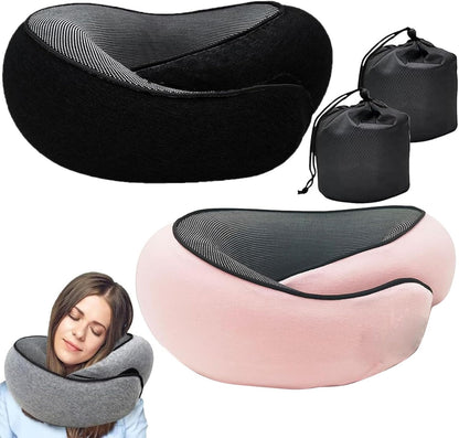 RURING Travel Pillows for Airplanes, Travel Neck Pillow Travel Pillow, Neck Pillow Airplane Memory Foam 360 Degree Support Stowable Pillows for Airplanes Offices and Cars (Dark Gray)