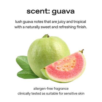 glow guava facial cleanser | oil‑gel hybrid all‑in‑one cleanser | hypoallergenic | deep cleanse with guava extract & botanical oils | lightweight micellar texture for smooth skin | 6.4 fl oz
